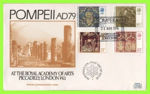 G.B. 1976 Christmas set official Exhibition First Day Cover, Pompeii, London W1 - Picture 1 of 1