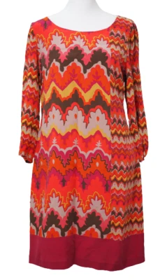 Vestido Anthropologie BETH BOWLEY S Seda Colorido Retro Funda Psicodélico  Foto 1 de 4