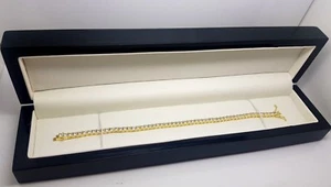 Pulsera de tenis con acabado en oro amarillo corte redondo creado diamante regalo en caja - Imagen 1 de 6