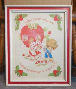 Vintage Erdbeere Shortcake Holz gerahmter Bilddruck - (17 Zoll x 13 Zoll) - Bild 1 von 9