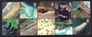 MINT 2002 GB COASTLINES STAMP BLOCK - Picture 1 of 1