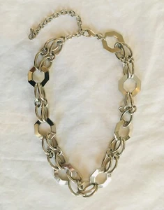 Chunky Polished Silver Tone Chain Link Statement Necklace, SRP $120 - Picture 1 of 7