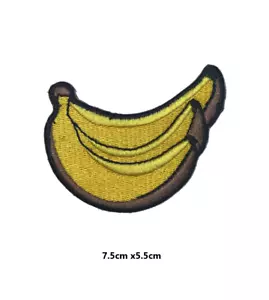 PLÁTANO Fruta Bordado Parche Coser Plancha en Parches Transferencia Ropa Aplique - Imagen 1 de 3