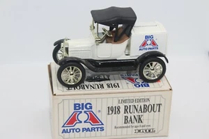 ERTL BIG A AUTO PARTS 1918 RUNABOUT AUTO BANK IN BOX - Picture 1 of 4