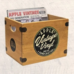 Apple Vintage Vinyl Record Boxes Handcrafted LP Storage Crates - Picture 1 of 8