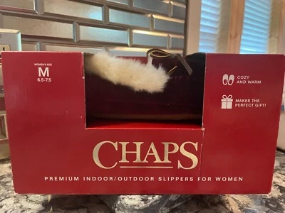 CHAPS Womens Premium indoor Outdoor Slippers, Sz 6.5-7.5 M; NIB - Image 1 of 4