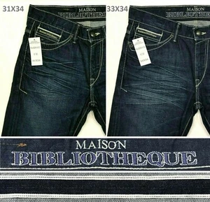 MAISON BIBLIOTHEQUE NUOVO CON ETICHETTE $325 JEANS VINTAGE SELVAGGIO BOOTCUT MESSICO TAGLIA 31X34, 33X34 - Foto 1 di 29
