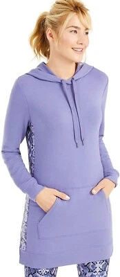 Ideology 247261 Womens Long Sleeve Hoodie Tunic Snake Varsity Purple Size XL - Image 1 of 3