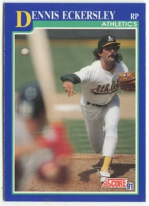 1991 Score #485 Dennis Eckersley Oakland Athletics - Picture 1 of 2
