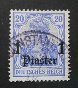 GERMANIA,GERMANY, KOLONIEN ,1905 Turkei"F Germania SVR" 1pia su 20pf Mi.26 Used - Picture 1 of 1