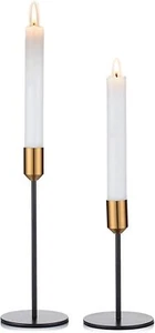 Candlestick Holders Taper Candle Holders, 2 Pcs Candle Stick Holders Set, Gold - Picture 1 of 6