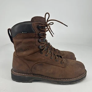 Stivali Danner Uomo 11 Pelle Marrone Workman 8" AT Lega Punta di Sicurezza GTX Gore-Tex - Foto 1 di 10