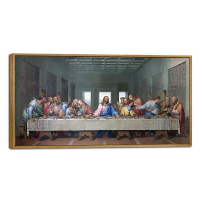 Framed Canvas Prints the Last Supper by Leonardo Da Vinci Classic Jesus Art - Image 1 of 4