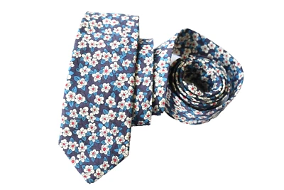 GIANNI FERAUD CORBATA HOMBRE AZUL/FLORAL ANCHO: 2.50" LARGO 58" ALGODÓN Foto 1 de 3