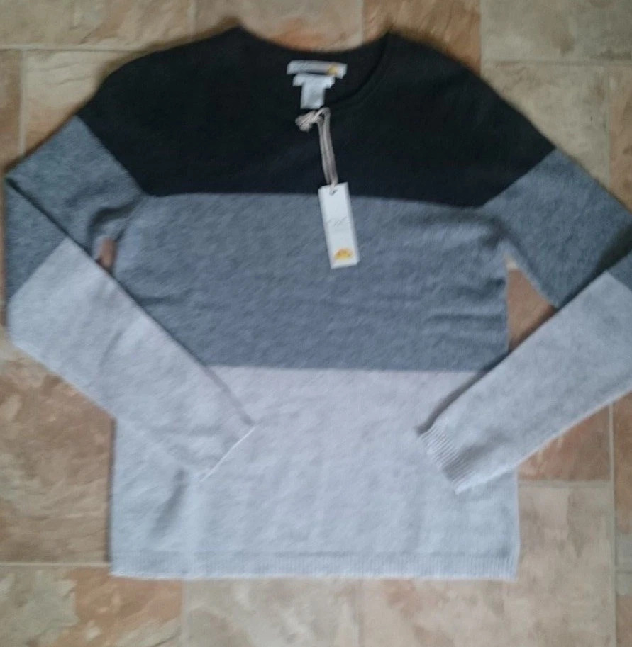 100% 2-PLY Cashmere Jumper, C&C CALIFORNIA ,Size L, Grey, Women's - Image 1 of 4