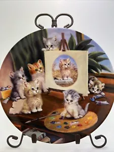 Collector Plate Litter Rascals Jurgen Scholz Sitting Pretty kittens 8 1/4" - Picture 1 of 8