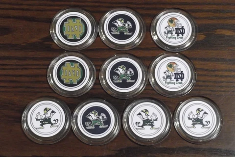 Notre Dame Football Plastic Button Magnet Lot -10 items Cover