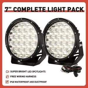 Pair LED Driving Spot Lights 7inch Pair Offroad Spotlight Truck Work 4x4 SUV - Picture 1 of 12