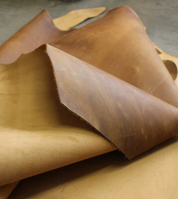 1.Wahl:Dickleder Zuschnitt Rindleder, Fettleder braun cognac, Antikleder, Nubuk - Bild 1 von 4