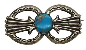 Vintage EMMA LINCOLN Sterlingsilber/Türkis Damen Navajo Brosche Pin - Bild 1 von 4