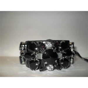 LIU JO BRACCIALE DUOMO CON PIETRE IN SIMILPELLE NERO - Foto 1 di 1