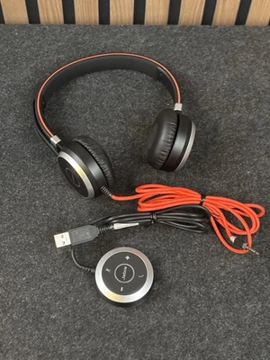 Jabra Evolve 40 Wired Stereo Headset HSC017 w/ Controller ENC010 - Never Used - Image 1 of 4