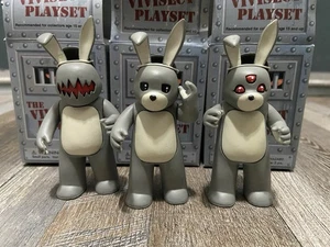 Vivisect Playset Luke Chueh Bear Strangeco Full Set Of 3 Mugs Bunny Chase Boxed - Picture 1 of 5