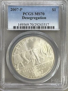 2007-P Desegregation Commemorative Silver Dollar | PCGS MS70 $1 - Picture 1 of 4