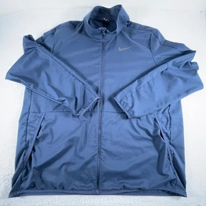 Chaqueta Nike Dri-Fit para Hombres XXL 2XL Azul Ligera Logo Cremallera Completa Estándar Simulación - Imagen 1 de 5
