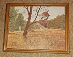 R. William Couch FALL COVEY-BOBWHITE QUAIL 10.75" x 8.75" framed - Picture 1 of 4