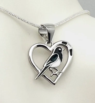 Magpie Newcastle Heart Pendant Necklace & Gift Box 💜 925 Sterling Silver - Image 1 of 4