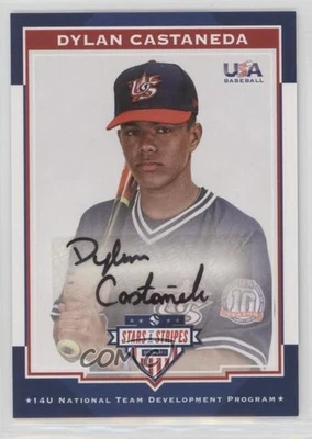 2017 Panini USA Baseball Stars & Stripes Black Ink /25 Dylan Castaneda #32 Auto - Image 1 of 2