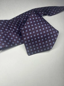 "Corbata floral geométrica púrpura Brooks Brothers Makers para hombre 100 % flores de seda 57""" - Imagen 1 de 7