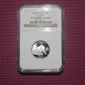2008-S 25c Alaska Silver Washington Quarter - NGC PF 70 Ultra Cameo - Picture 1 of 2