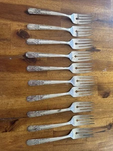 Tenedores para ensaladas Vernon Silver Plate, lote de 10 - Imagen 1 de 8