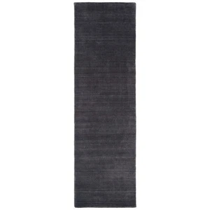 Himalaya Black 2 ft. x 6 ft. Striped Solid Color Runner Rug - Picture 1 of 5