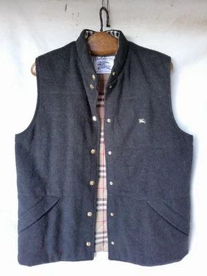 Burberrys Reversible Vest Mens XL Nova Check Wool Blend Grey Gilet Made Spain - Image 1 of 4