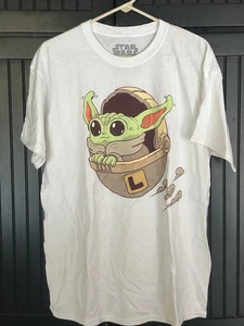 Star Wars Herren Grogu weißes T-Shirt Kurzarm Tee, Größe L - Bild 1 von 4