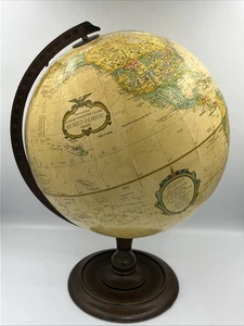 Vintage Replogle World Classic Series 12” Globe Wood Base - Picture 1 of 11