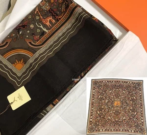 Unused HERMES Carre 140 LES JARDINS D'ARMENIE Cashmere Silk Wrap US duty free - Picture 1 of 14