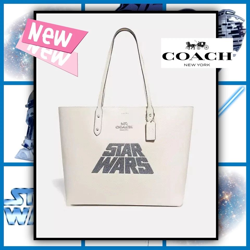 Bolso de Mano Star Wars X Coach Town Con Motivo Brillo F89036 Tiza Nuevo con Etiquetas  Foto 1 de 4