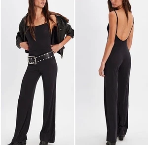 FREE PEOPLE Back To Love One Piece Black Bohemian Jumpsuit Size Medium - Picture 1 of 6