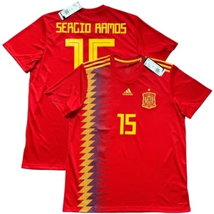 2018/19 Spain Home Jersey #15 Sergio Ramos XL adidas World Cup Soccer Kit - Picture 1 of 20