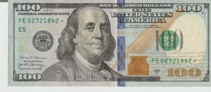 Ultra-Rare $100 Low Serial Star Note Bill Serial # PE02721842* - Picture 1 of 2