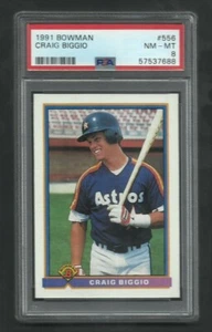 PSA 8 NM-MT CRAIG BIGGIO 1991 BOWMAN  #556 - Picture 1 of 1