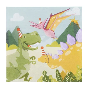 20 Dino Einwegservietten 33x33cm Dinosaurier Servietten Birthday Partyservietten - Imagen 1 de 2