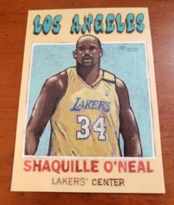 Basketball Art Card Print of Shaquille O'Neal, Los Angeles Lakers - Picture 1 of 2