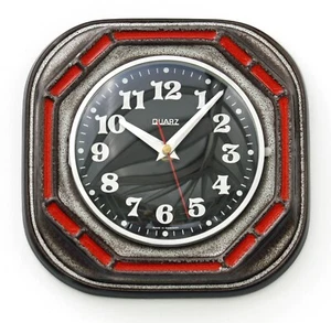 Vintage 22cm Ceramic Wall Clock - Retro Mid Century Grey Fat Lava German Gift - Picture 1 of 4