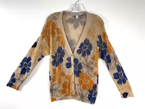 AUTUMN CASHMERE Open Knit Flower Print Women's Woven Cardigan Size Small NSC - Picture 1 of 8