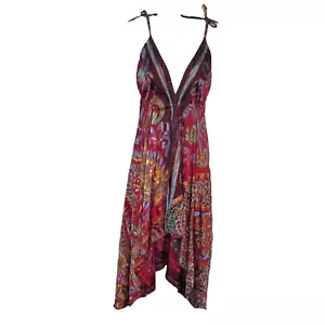 Sundress Summer Beach Resort Wear Cover-Up Sexy Backless Silk Straps XS-S-M - Picture 1 of 6